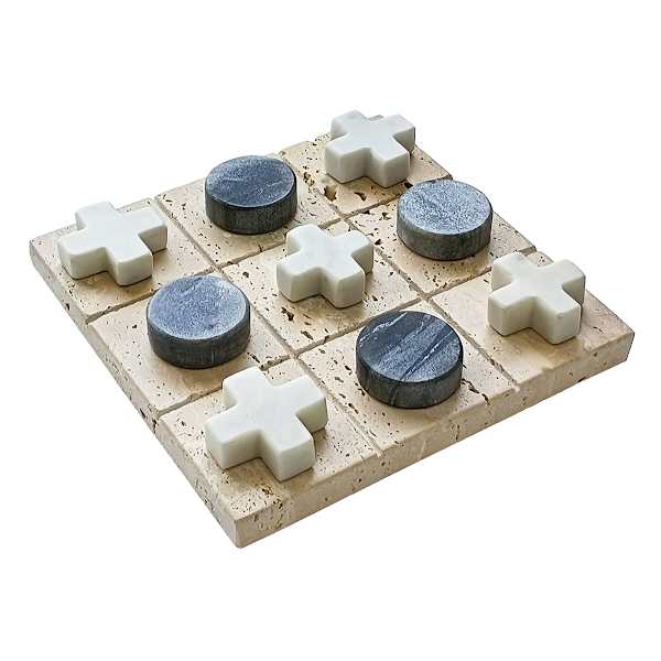 at home Decorative Marble Tic Tac Toe 6.5"