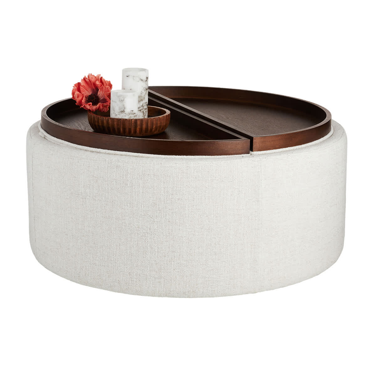 At Home Draper Storage Ottoman Taupe