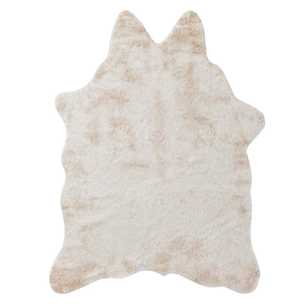 At Home Durango Ivory Faux Cowhide Accent Rug 3x5
