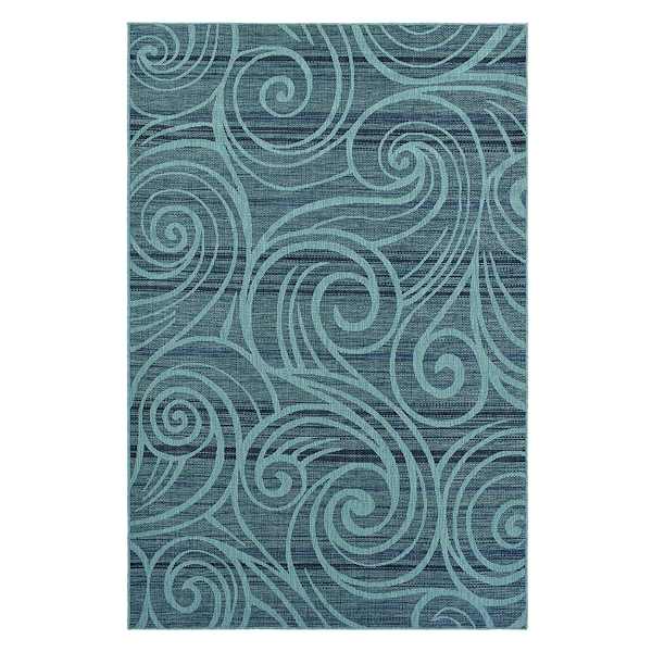 at home (E530) Magic Blue Wave Outdoor Area Rug 5x7