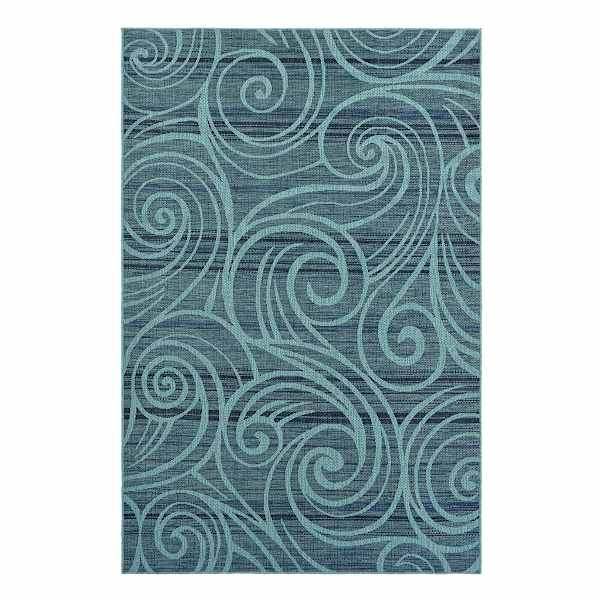 at home (E530) Magic Blue Wave Outdoor Area Rug 8x10