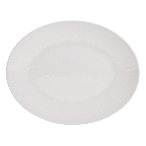 at home Embossed Melamine Oval Serving Tray White
