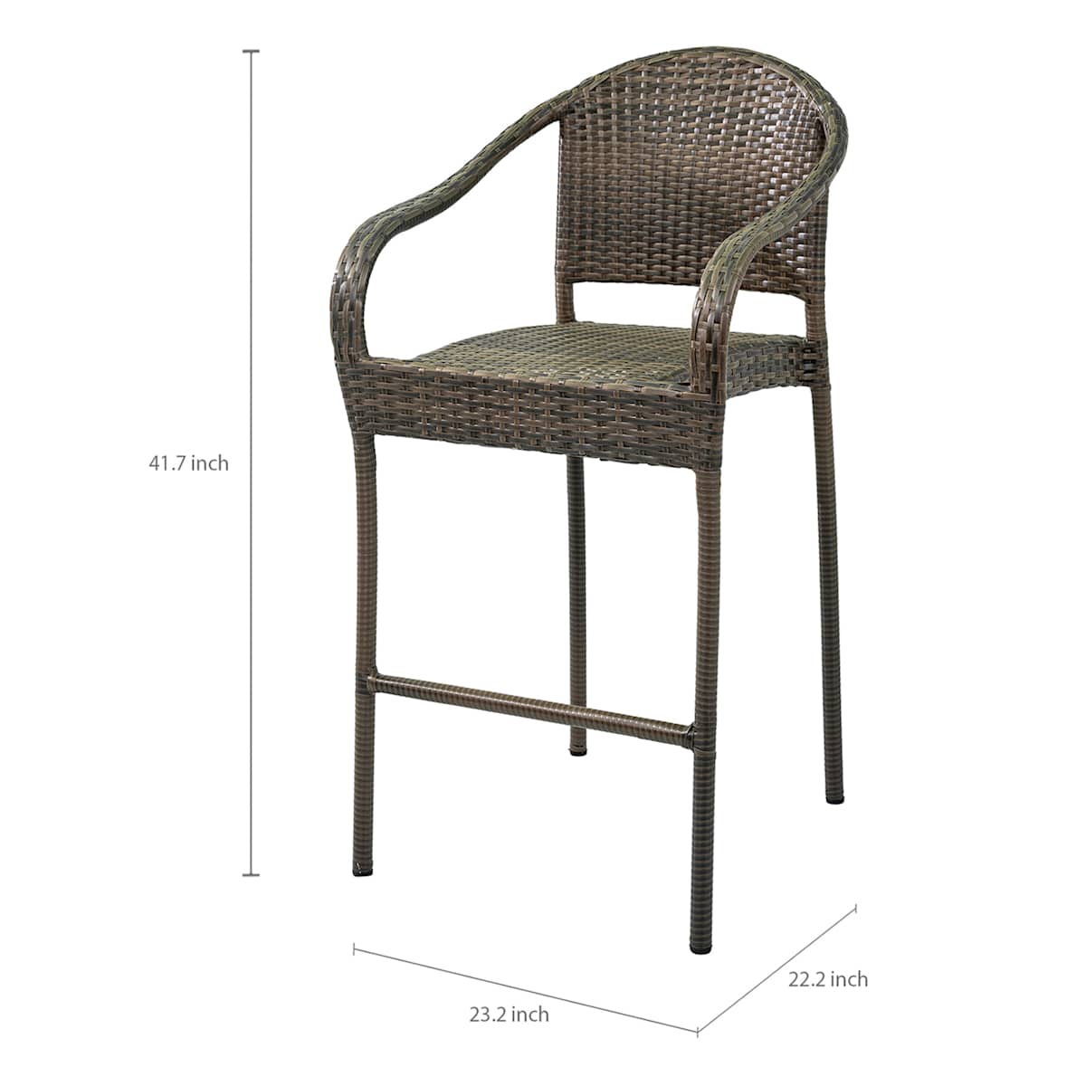 At Home Fairview Wicker Patio Bar Stool Brown