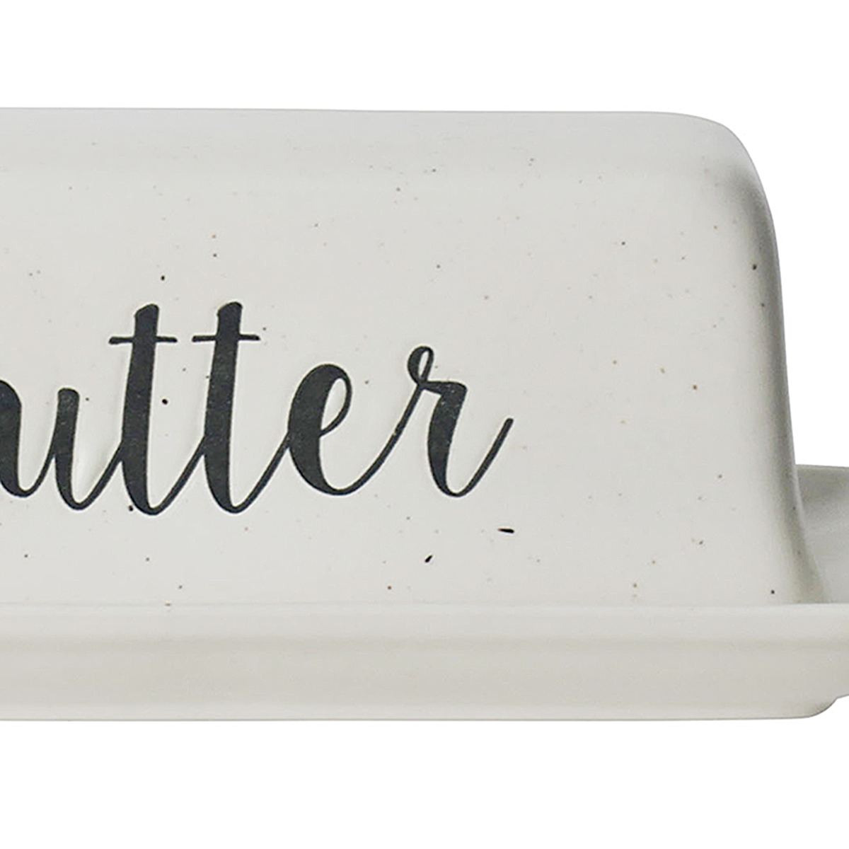 At Home Farmhouse Speckled Stoneware Butter Dish