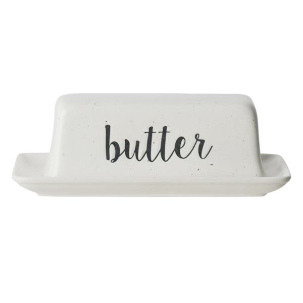 at home Farmhouse Speckled Stoneware Butter Dish