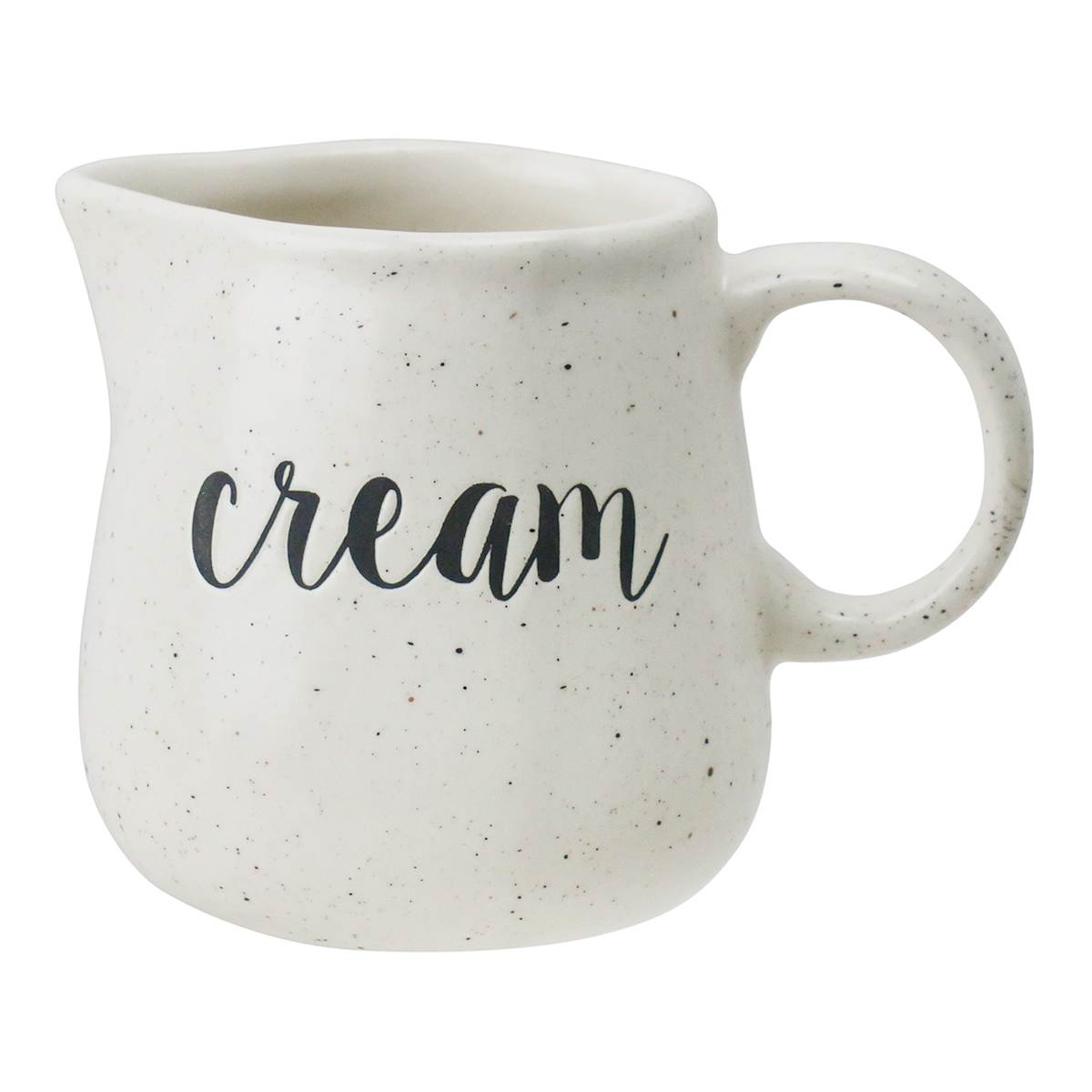 At Home Farmhouse Speckled Stoneware Cream Jar