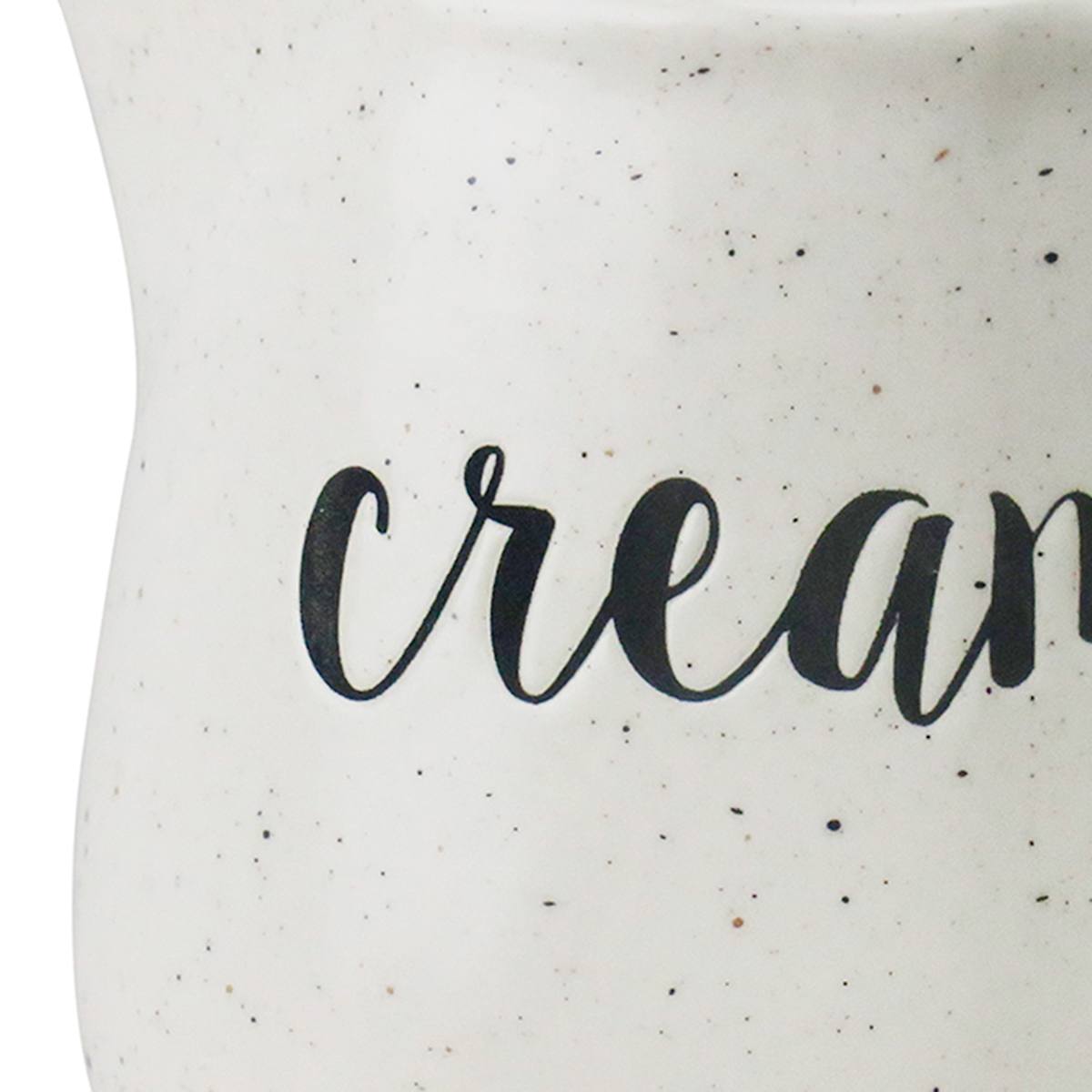 At Home Farmhouse Speckled Stoneware Cream Jar