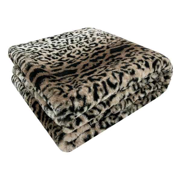 at home Faux Leopard Fur Throw Blanket 50x60