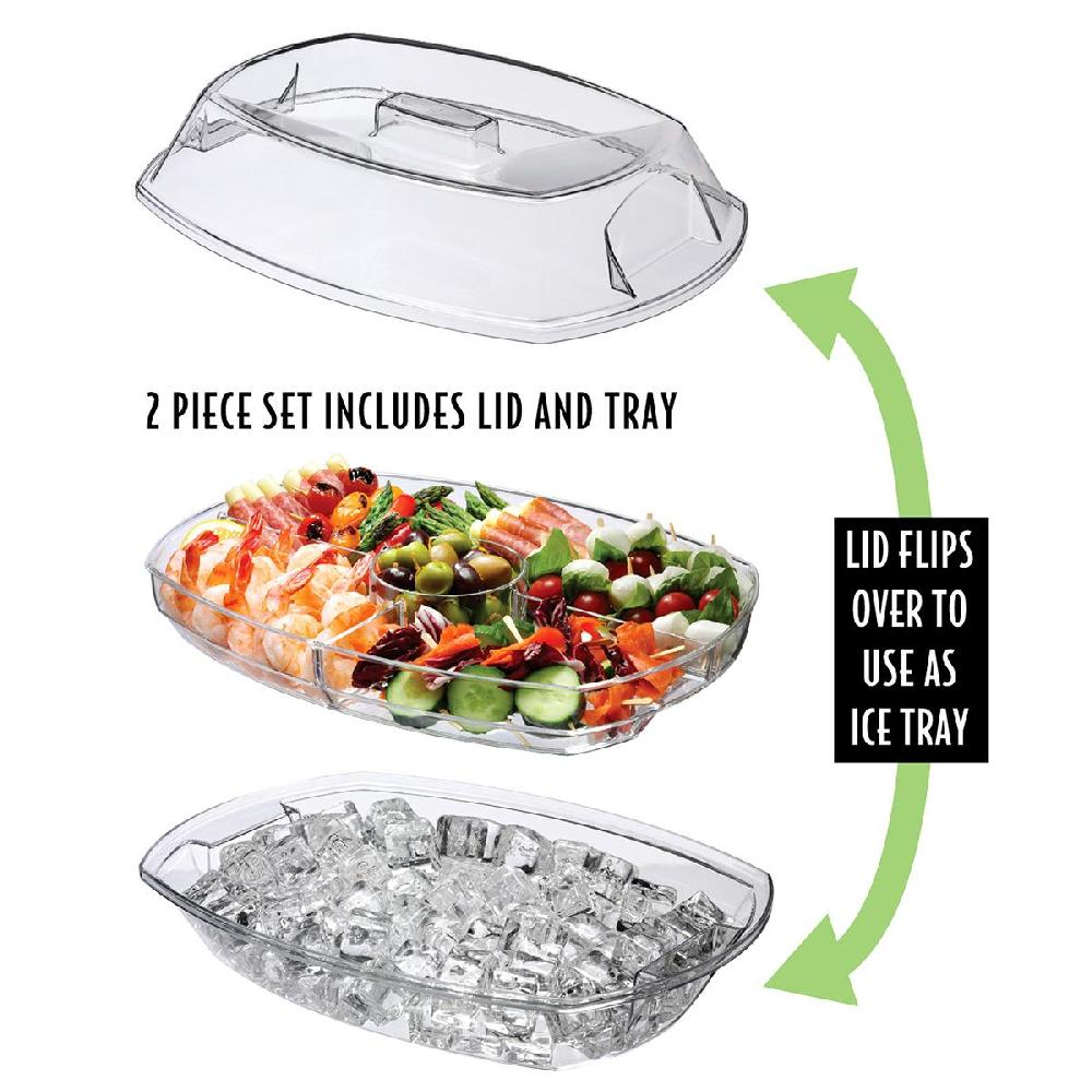 At Home Flip-Lid Appetizers On Ice Food Container