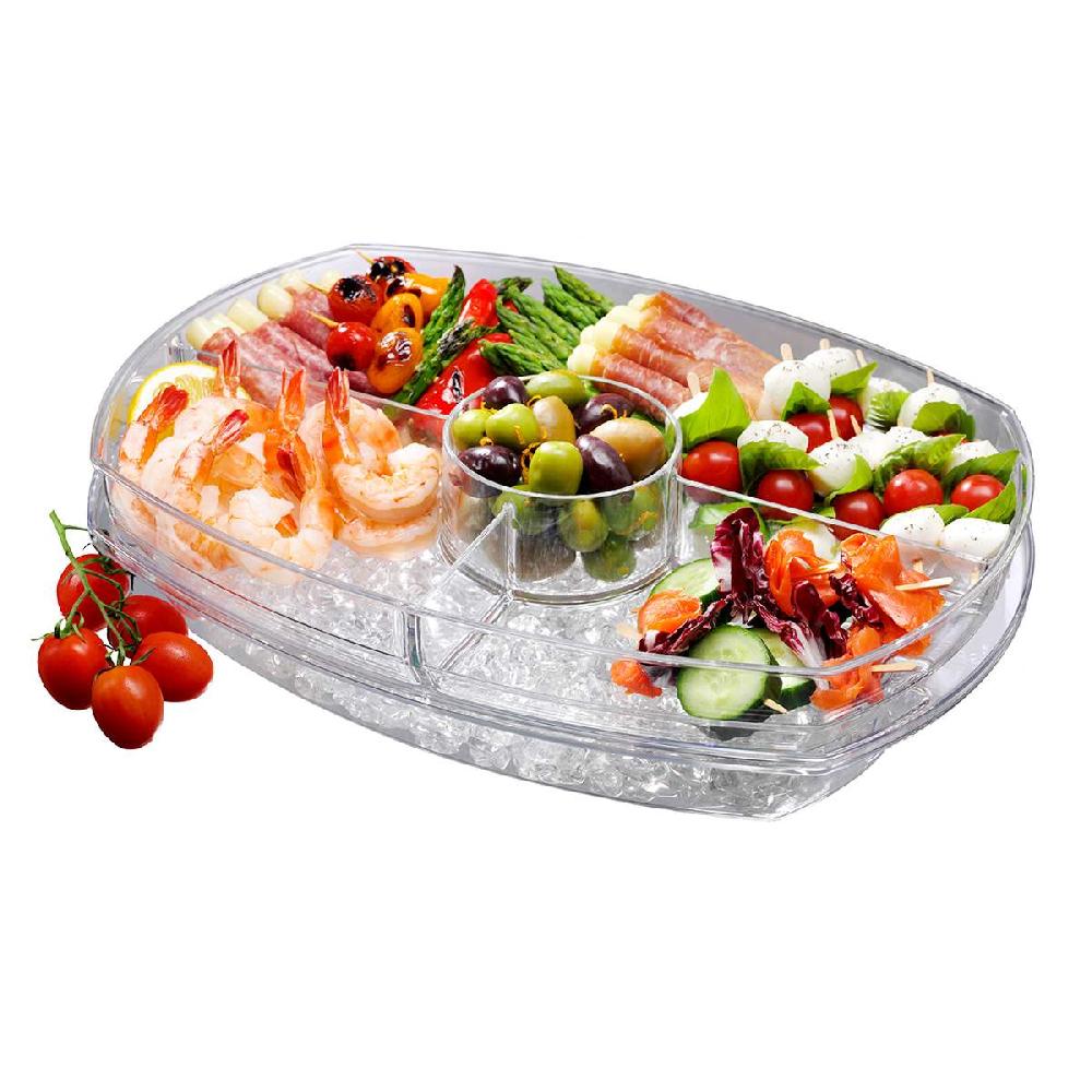At Home Flip-Lid Appetizers On Ice Food Container