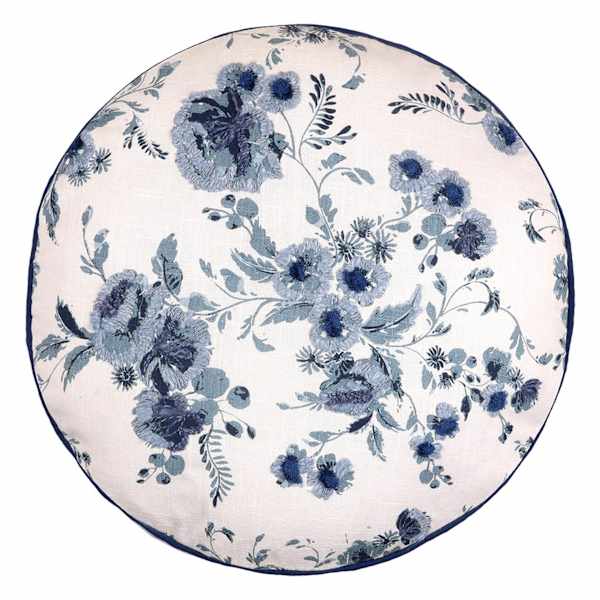 at home Floral Embroidered Round Throw Pillow 16"