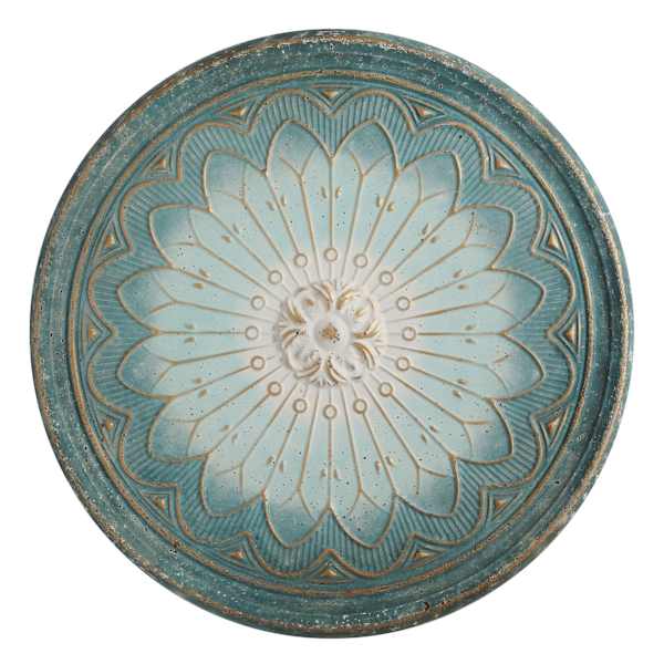 at home Flower Embossed Round Metal Wall Tray 35"