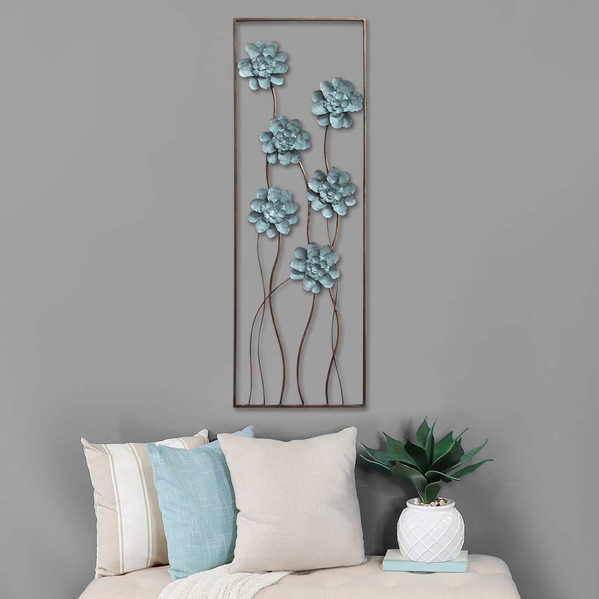 At Home Flower Panel Wall Art 12x35
