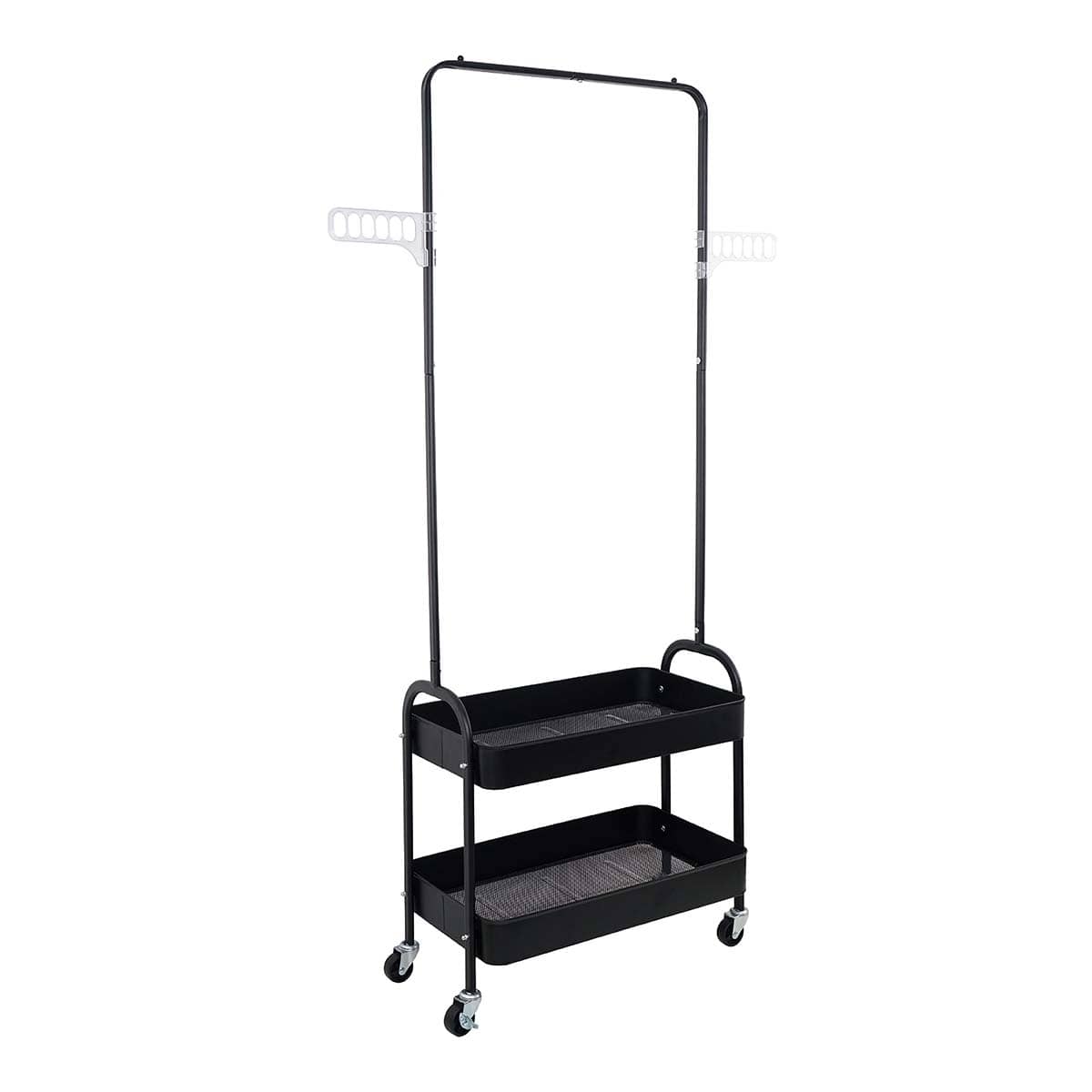 At Home Garment Rack With Stoarge Shelves