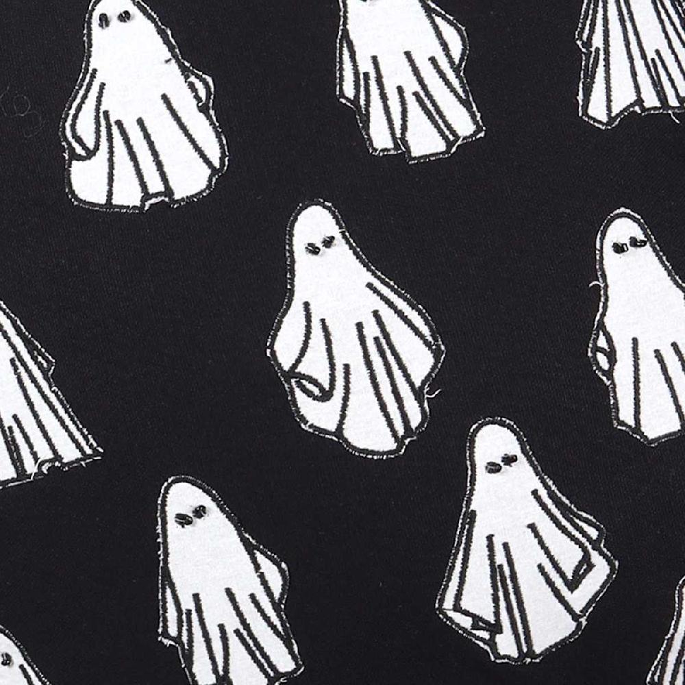 At Home Ghost Embroidered Cotton Throw Pillow 18"