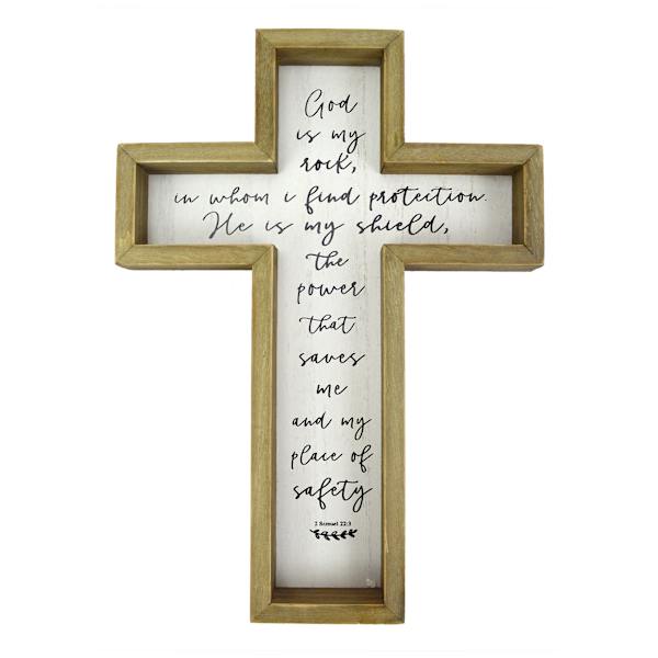 at home God Is My Rock Sentiment Wall Cross 11x15