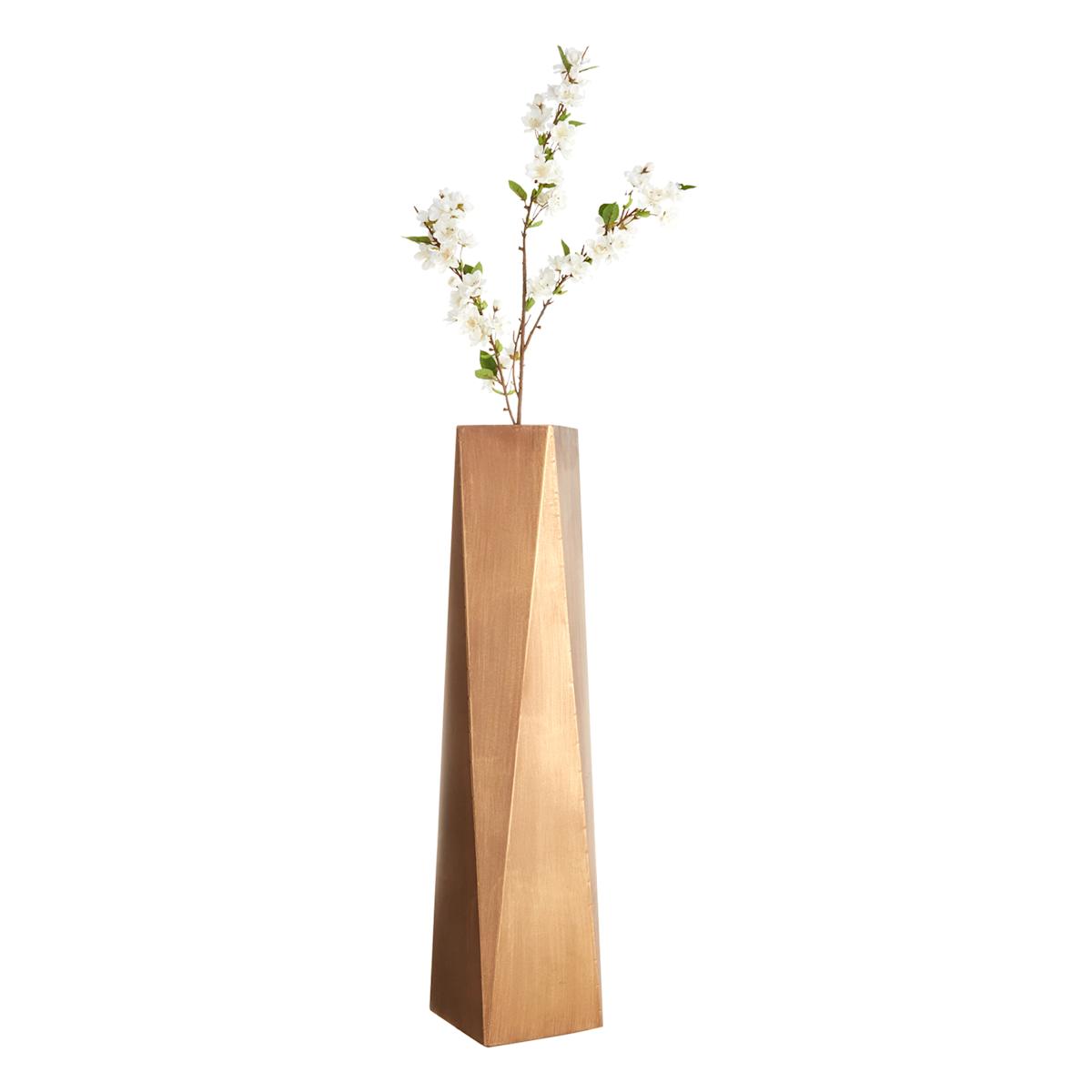 At Home Gold Geo Floor Vase 36"