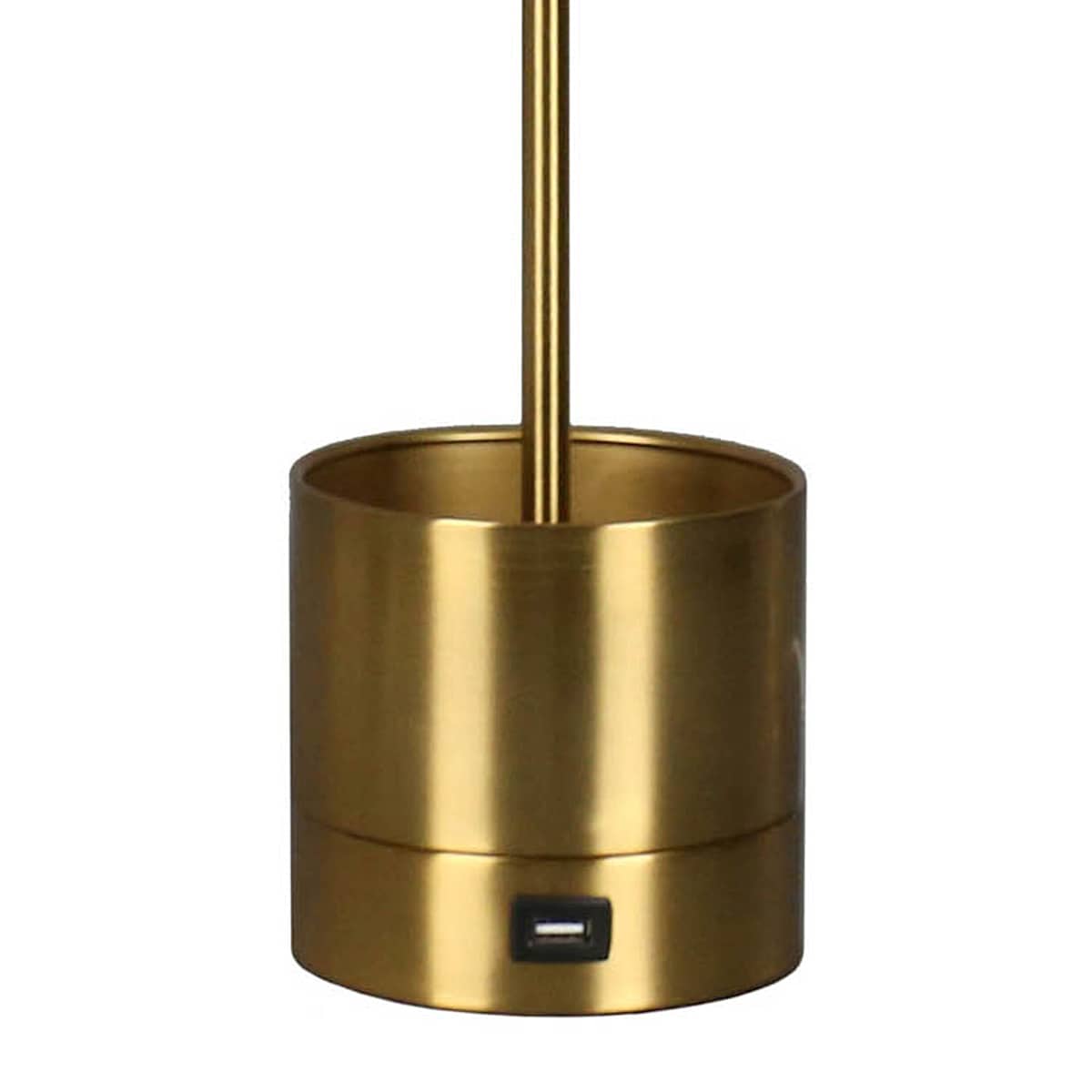 At Home Gold Metal Storage Small With Lamp 20.5"