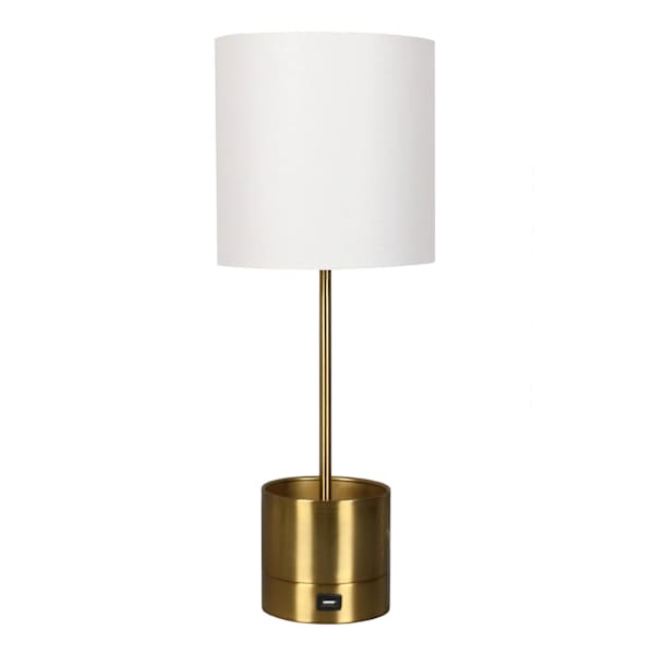 at home Gold Metal Storage Small with Lamp 20.5"