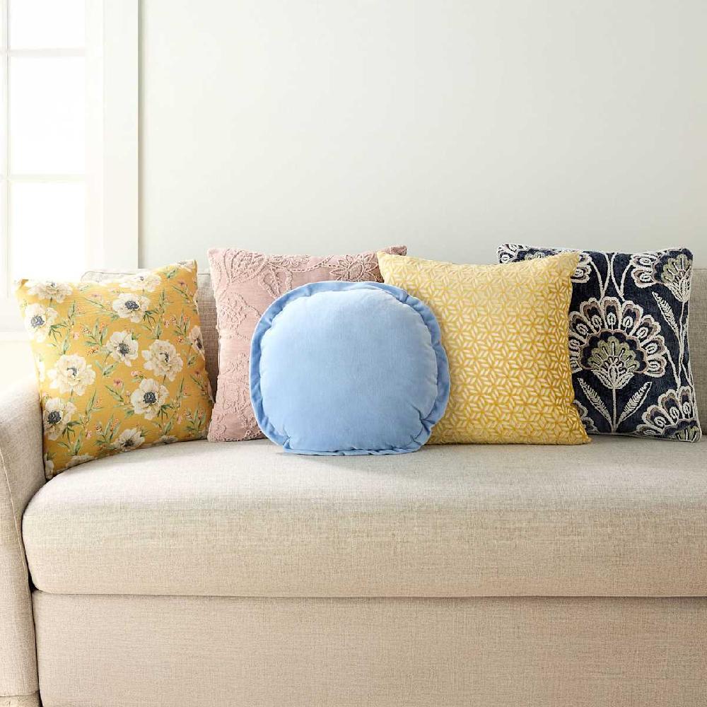 At Home Gold Peony Printed Throw Pillow 18"