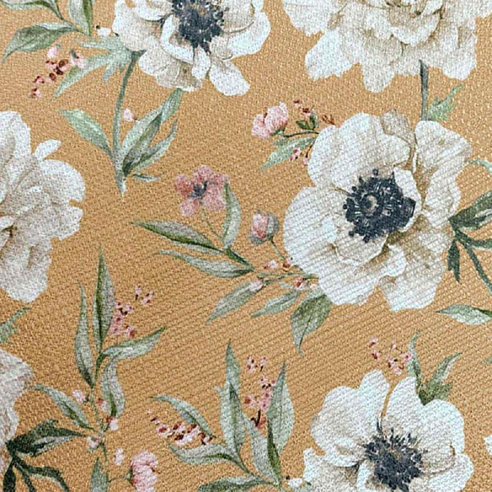 At Home Gold Peony Printed Throw Pillow 18"