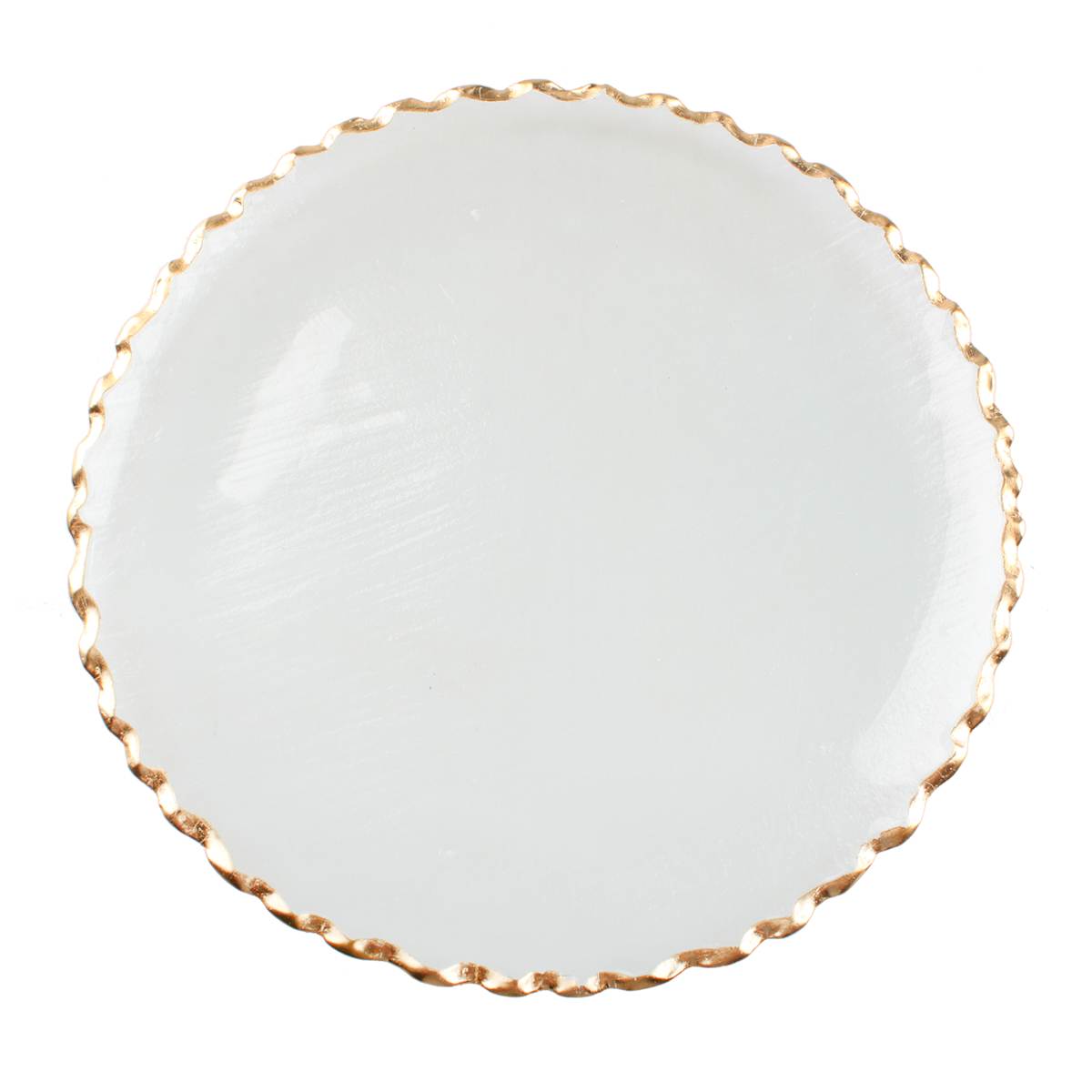 At Home Gold Scalloped Rim Glass Charger Plate