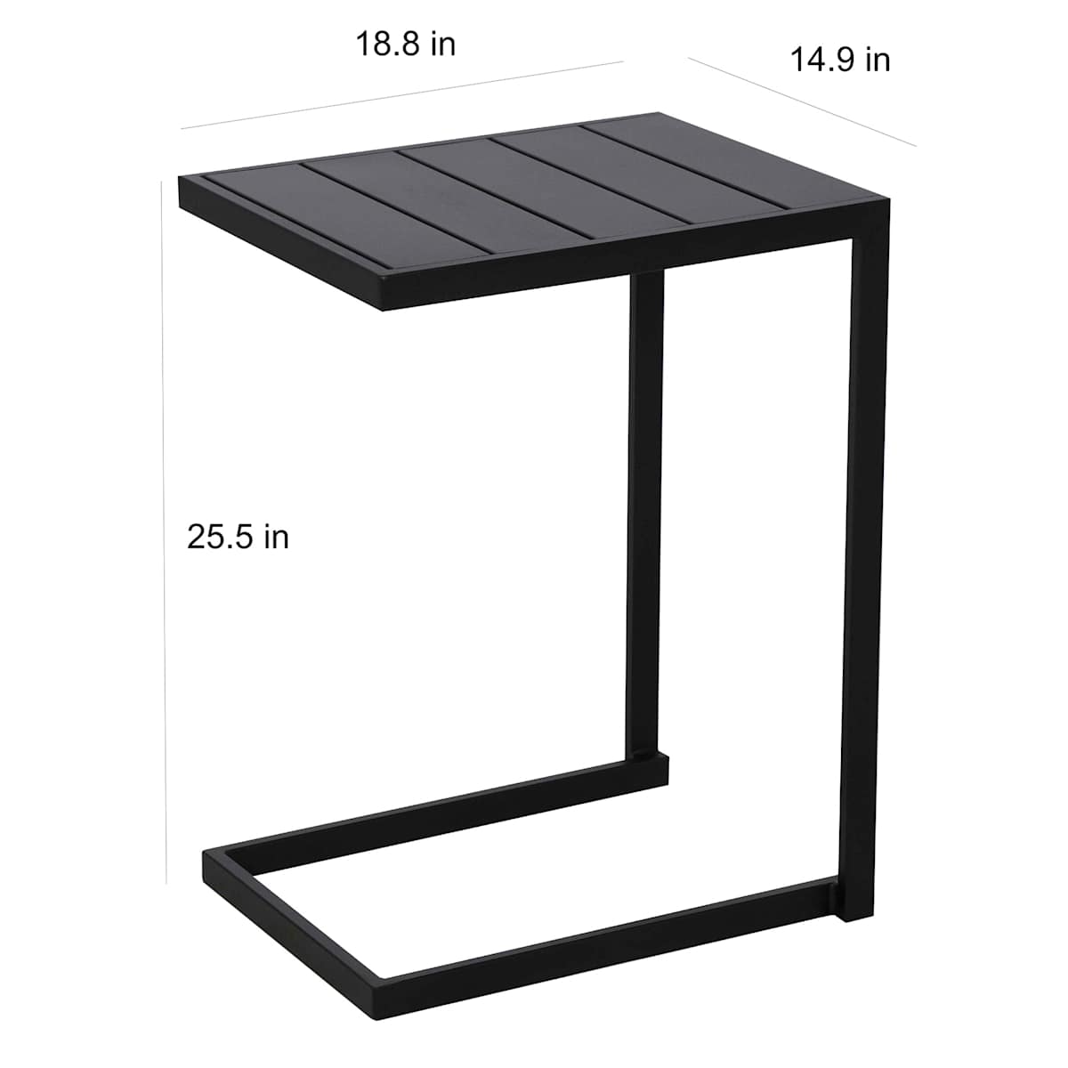 At Home Grammercy Patio C-Table Black