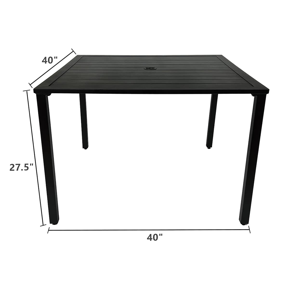 At Home Grammercy Square Patio Dining Table Black