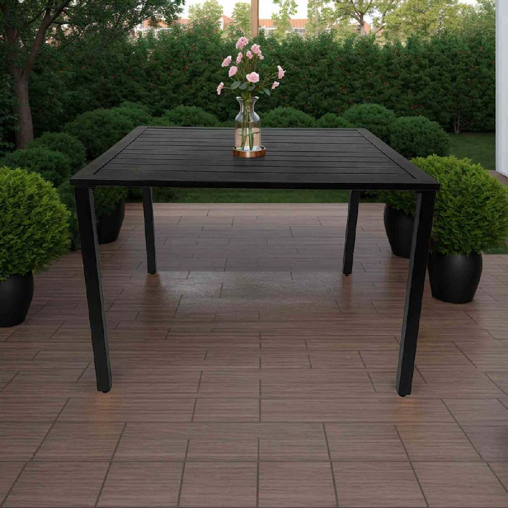 At Home Grammercy Square Patio Dining Table Black