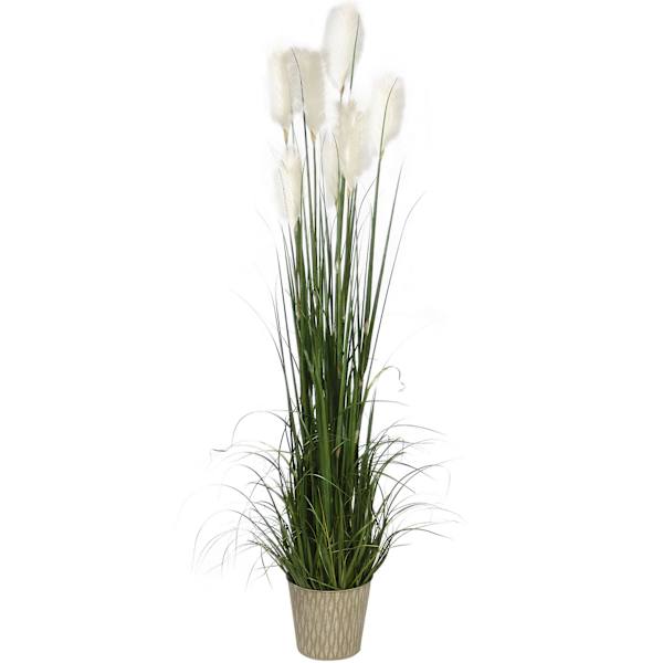 at home Green Grass Bundle with Metal Planter 72.5"
