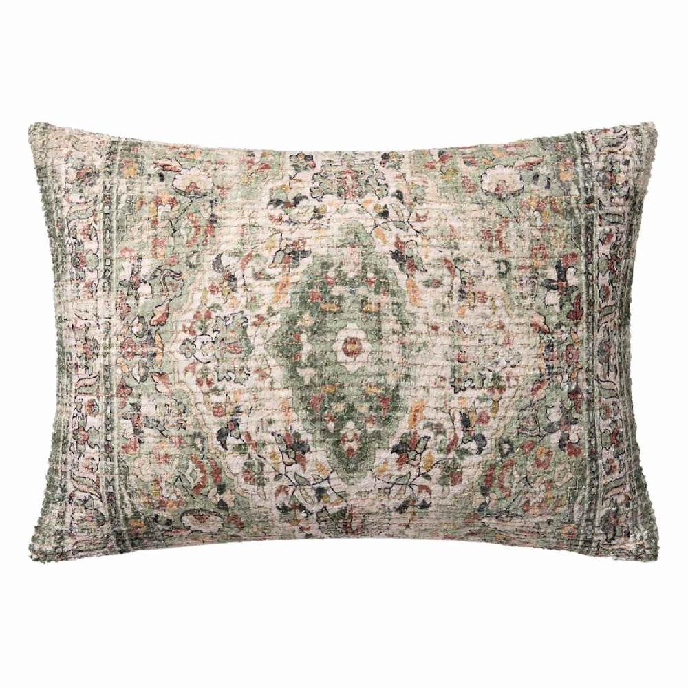 At Home Green Printed Throw Pillow 14x20