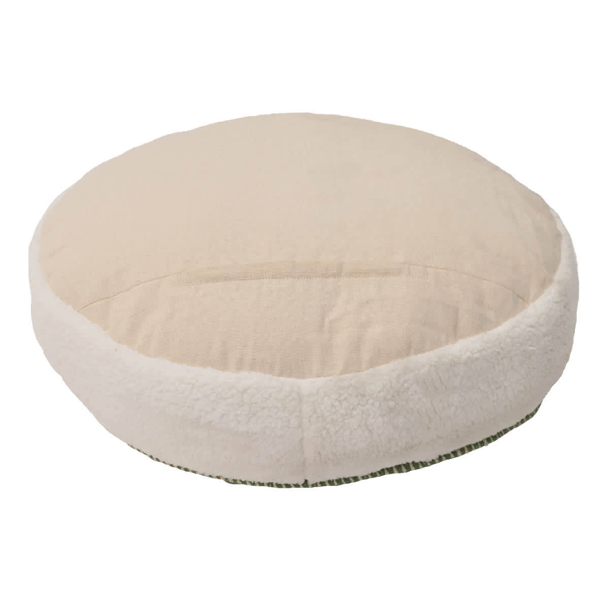 At Home Green Velvet & Sherpa Round Floor Cushion 20"