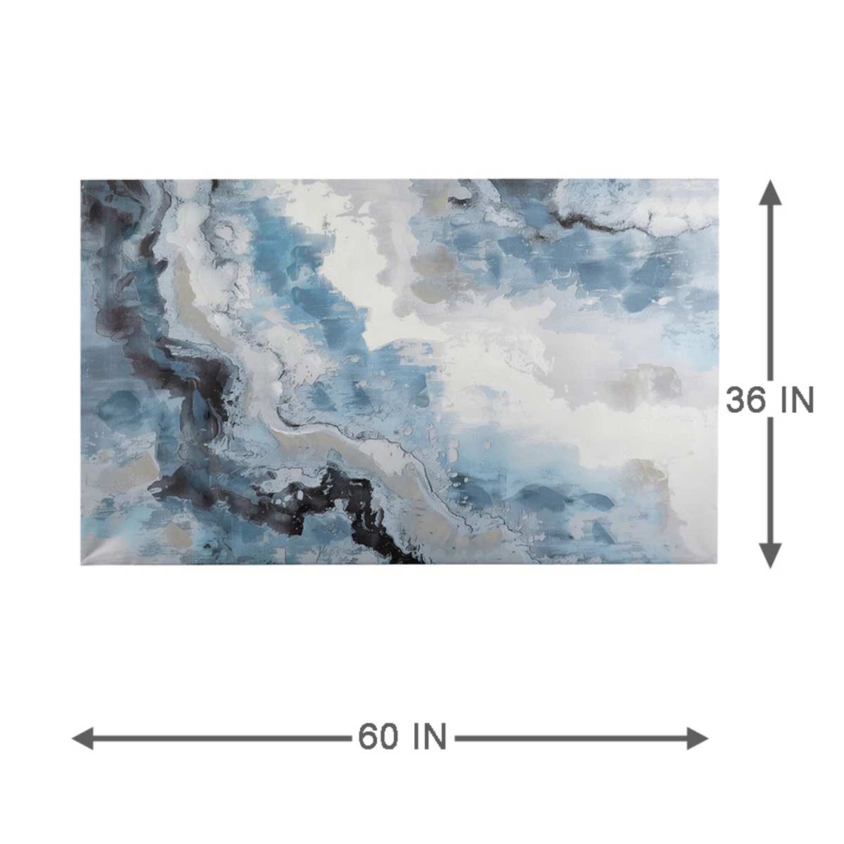 At Home Grey & Blue Abstract Canvas Wall Art 60x36