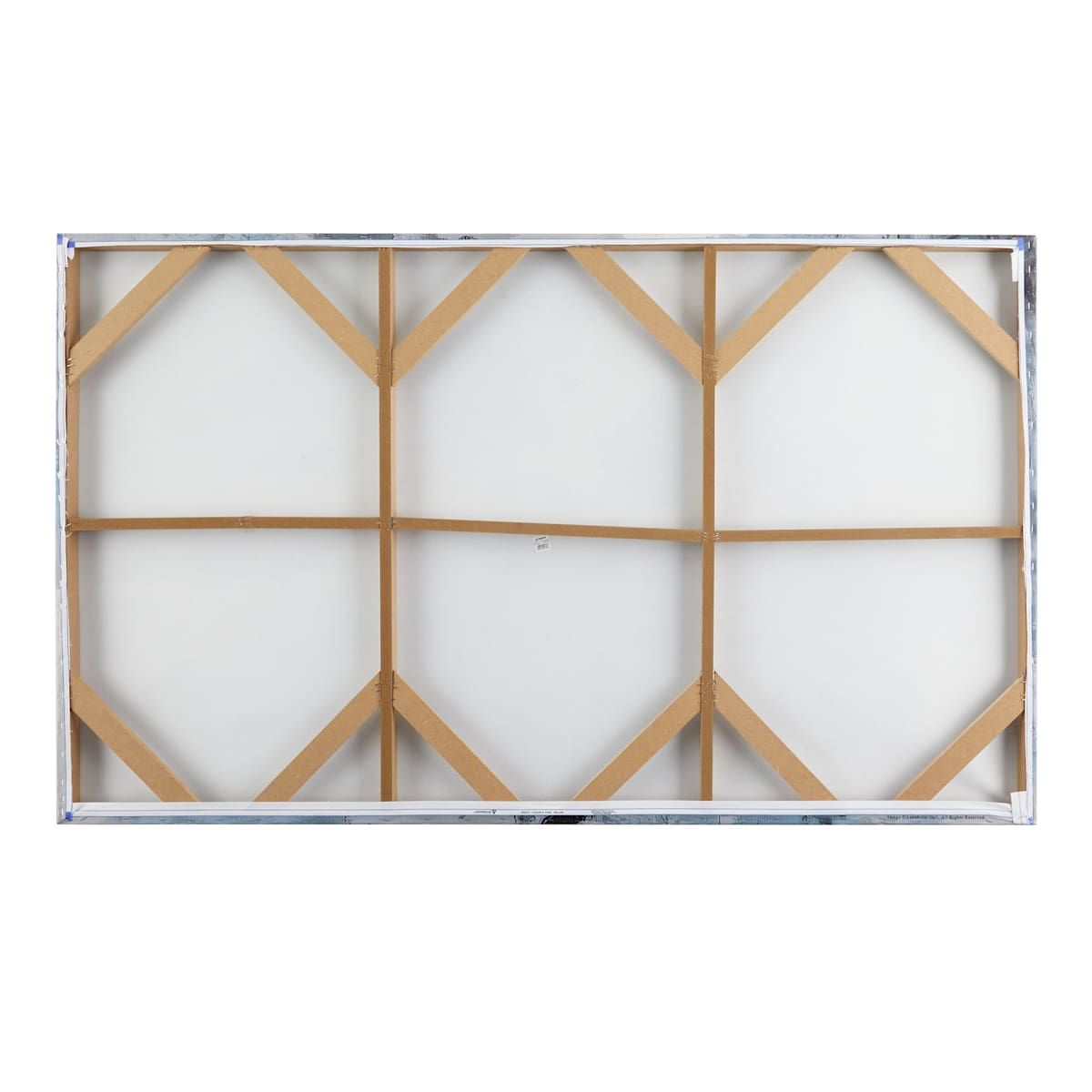 At Home Grey & Blue Abstract Canvas Wall Art 60x36