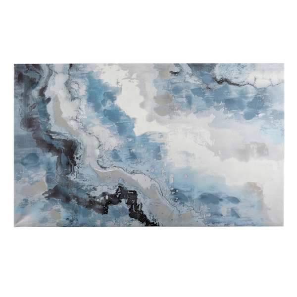 at home Grey & Blue Abstract Canvas Wall Art 60x36
