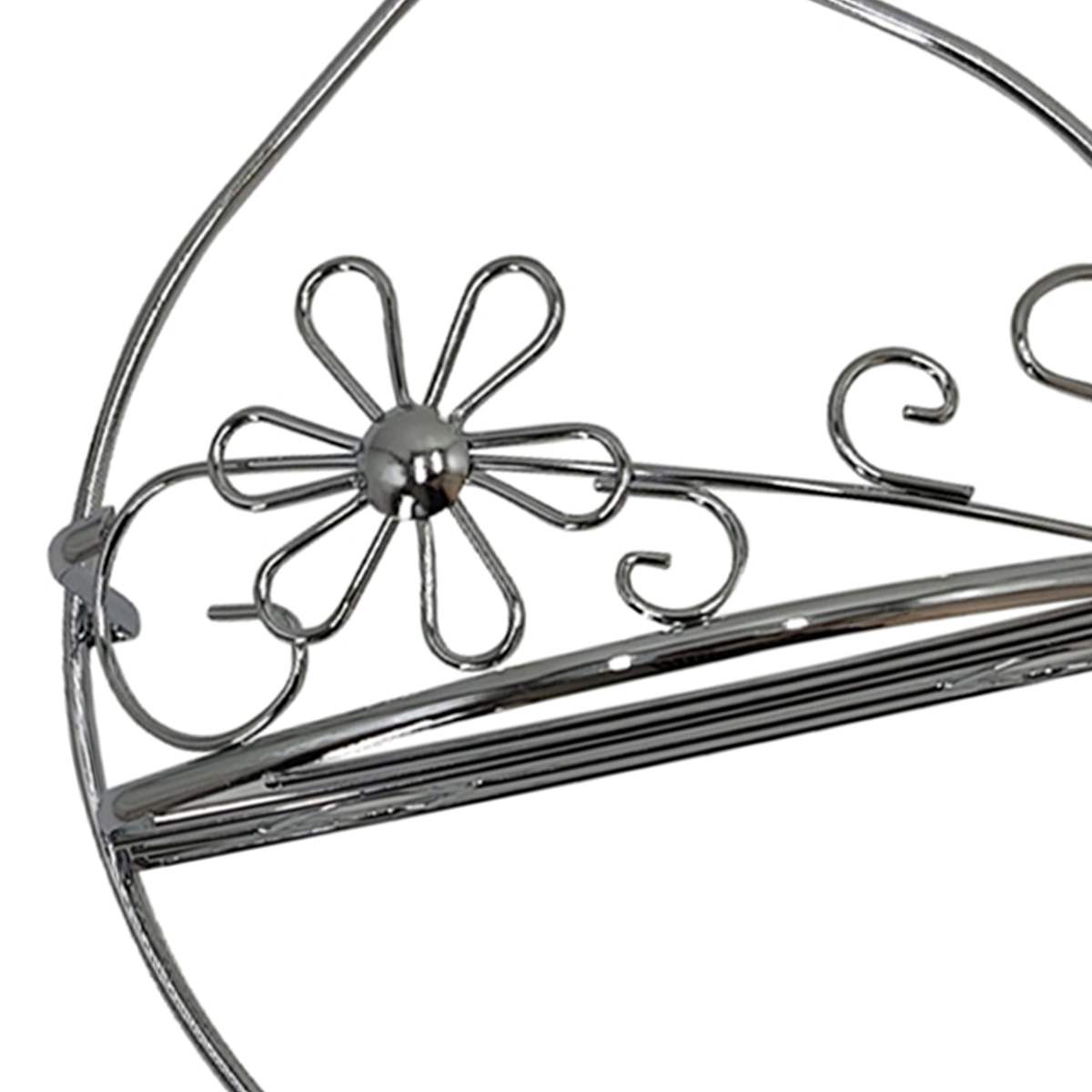 At Home Grey Metal Floral Shower Caddy 25.8"