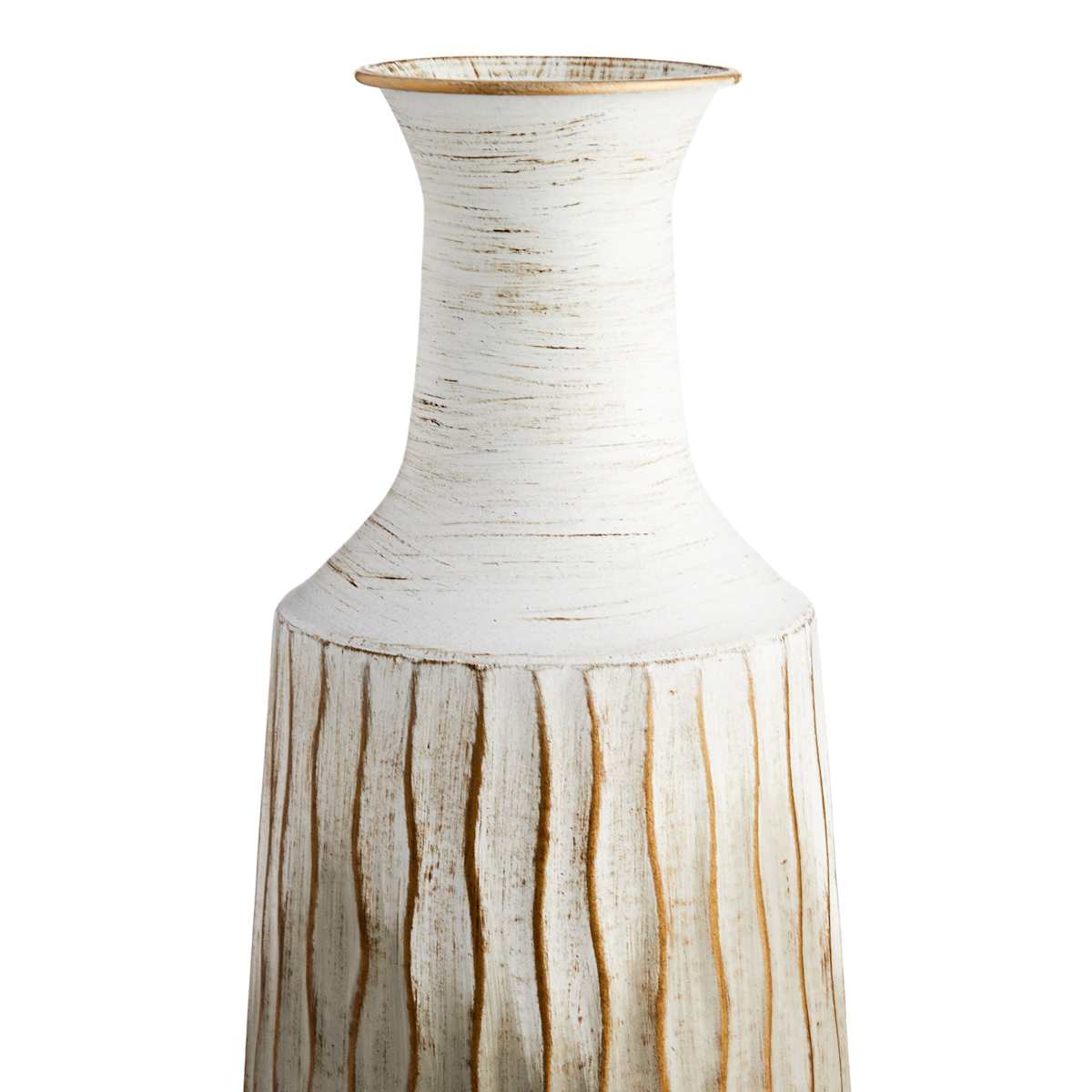 At Home Grey Tribal Metal Vase 27"