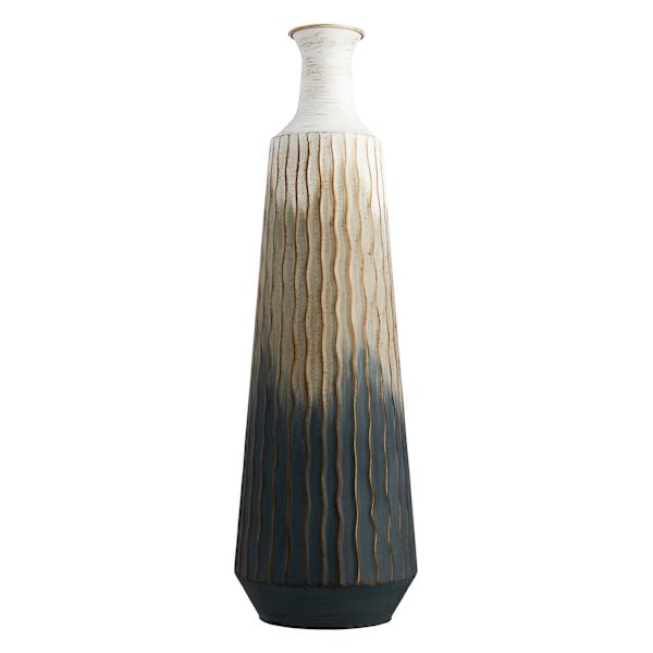 at home Grey Tribal Metal Vase 27"
