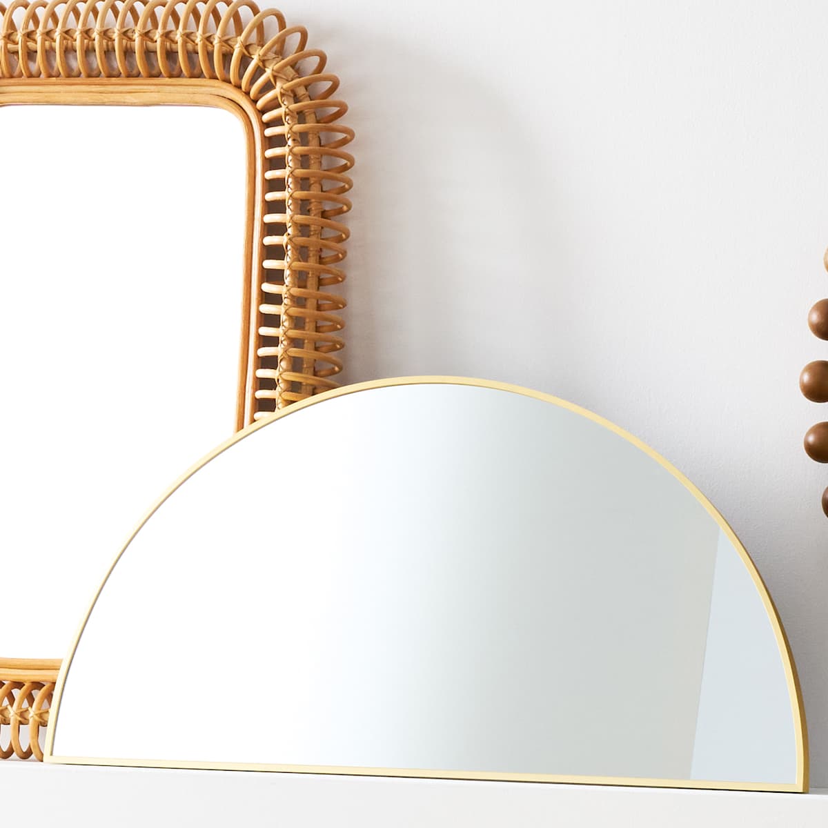 At Home Half Moon Gold Wall Mirror 18x36