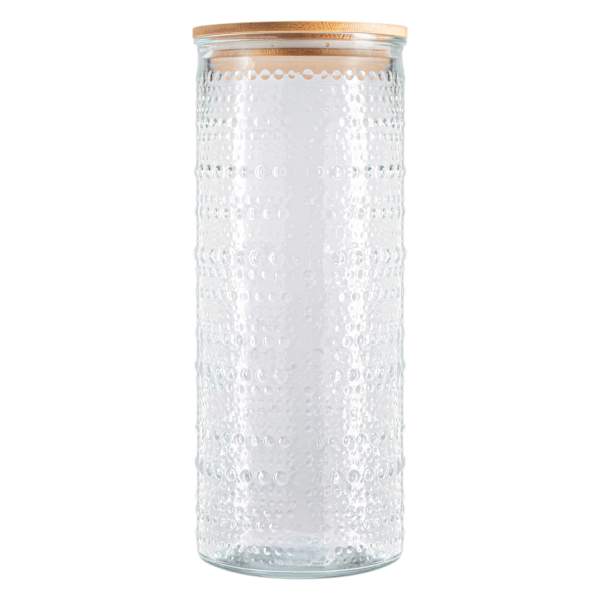 at home Halo Clear Canister with Bamboo Lid 91oz