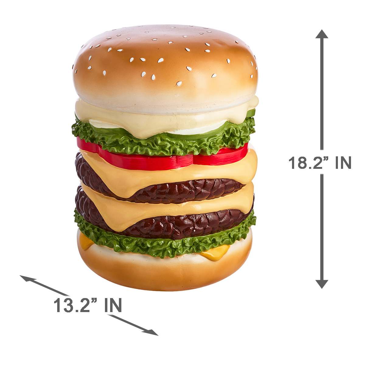 At Home Hamburger Outdoor Garden Statue 18"
