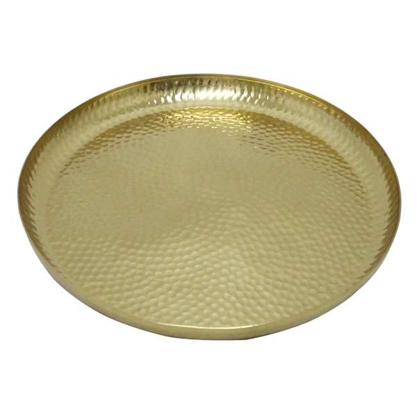 at home Hammered Aluminum Round Serving Tray Large