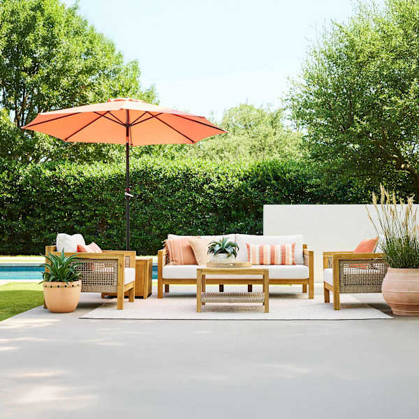 at home Haven Blonde Acacia Wood Patio 6-Piece Set