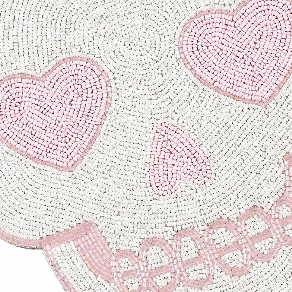 At Home Hey Boo Pink Fully Beaded Skull Placemat