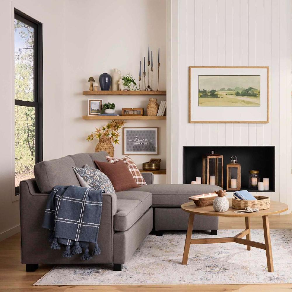 At Home Honeybloom Brown Wood Glass Box 11x6