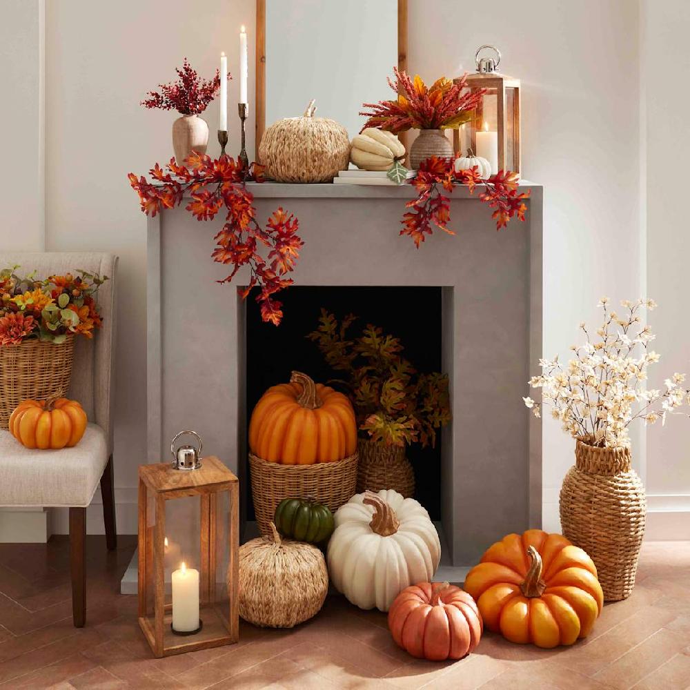 At Home Honeybloom Natural Wood Lantern 22"