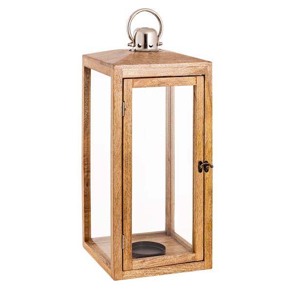at home Honeybloom Natural Wood Lantern 22"