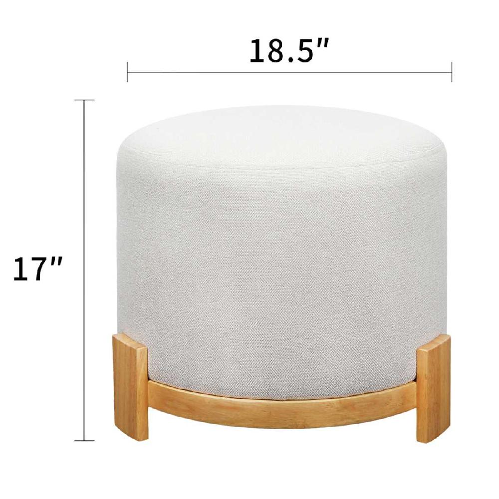 At Home Huck Ottoman Taupe