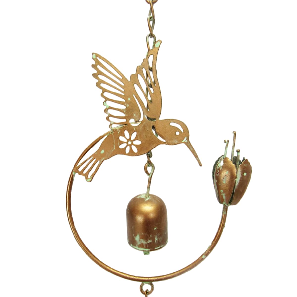 At Home Hummingbirds & Bells Rain Chain 44"