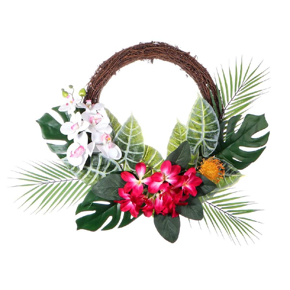 At Home Hylaea Plants Half Wreath 22"